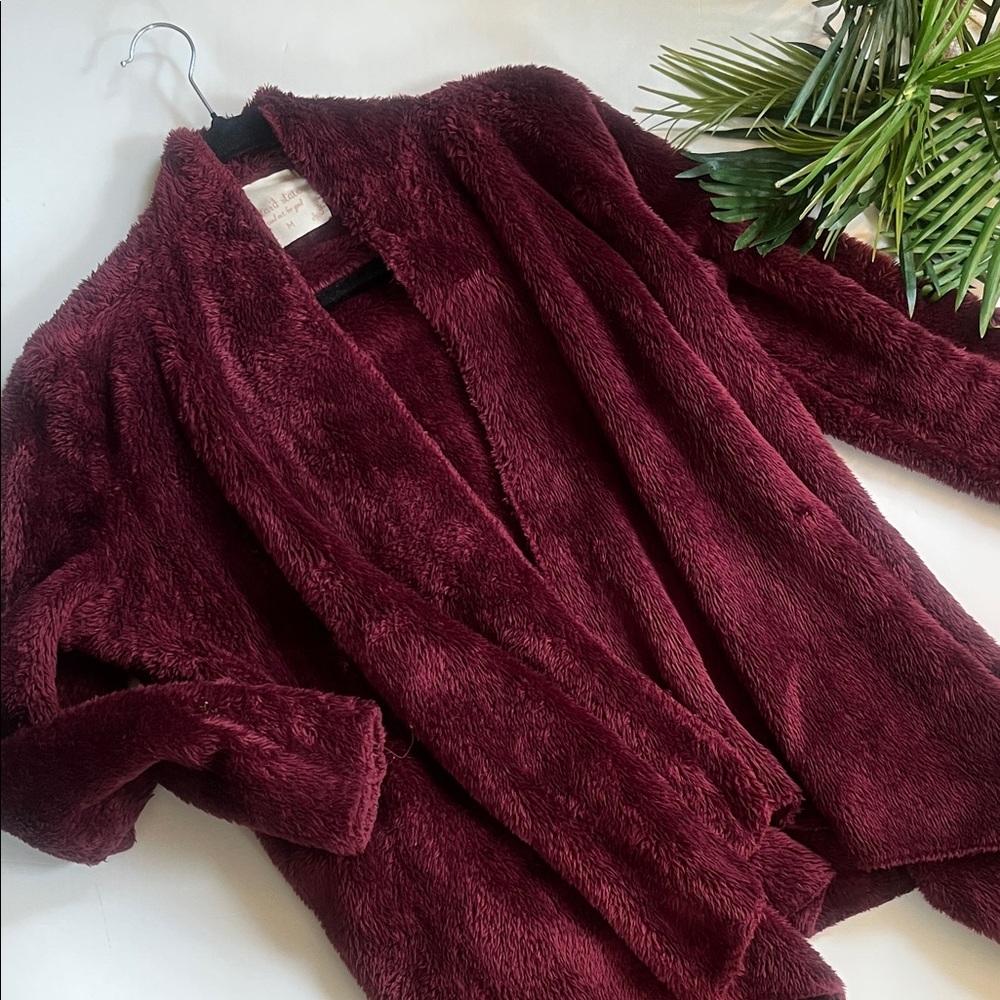 Altar’d State Plush Burgundy Teddy Jacket size medium